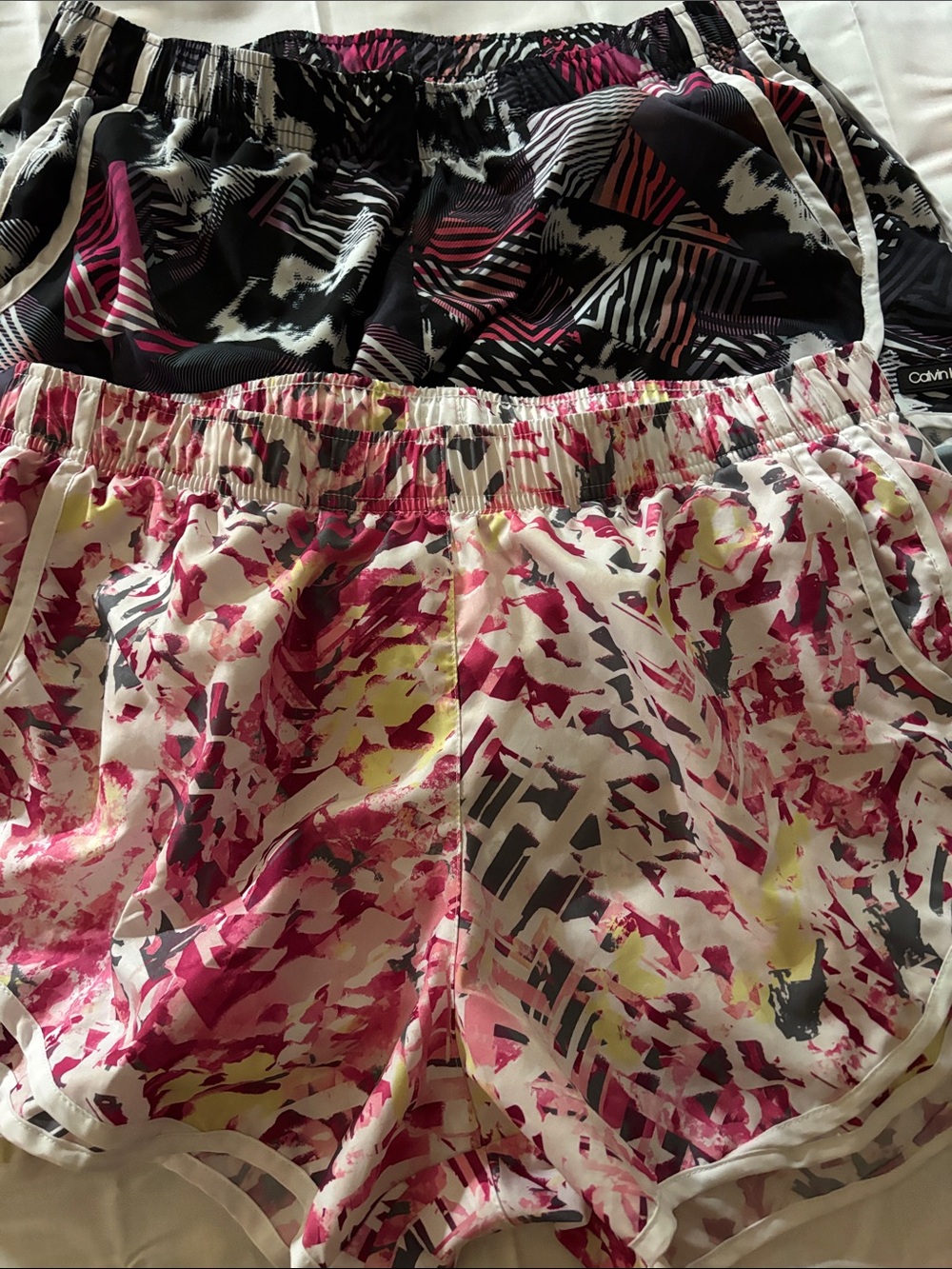 Calvin Klein Black, Pink & Yellow Printed Athletic Shorts Duo